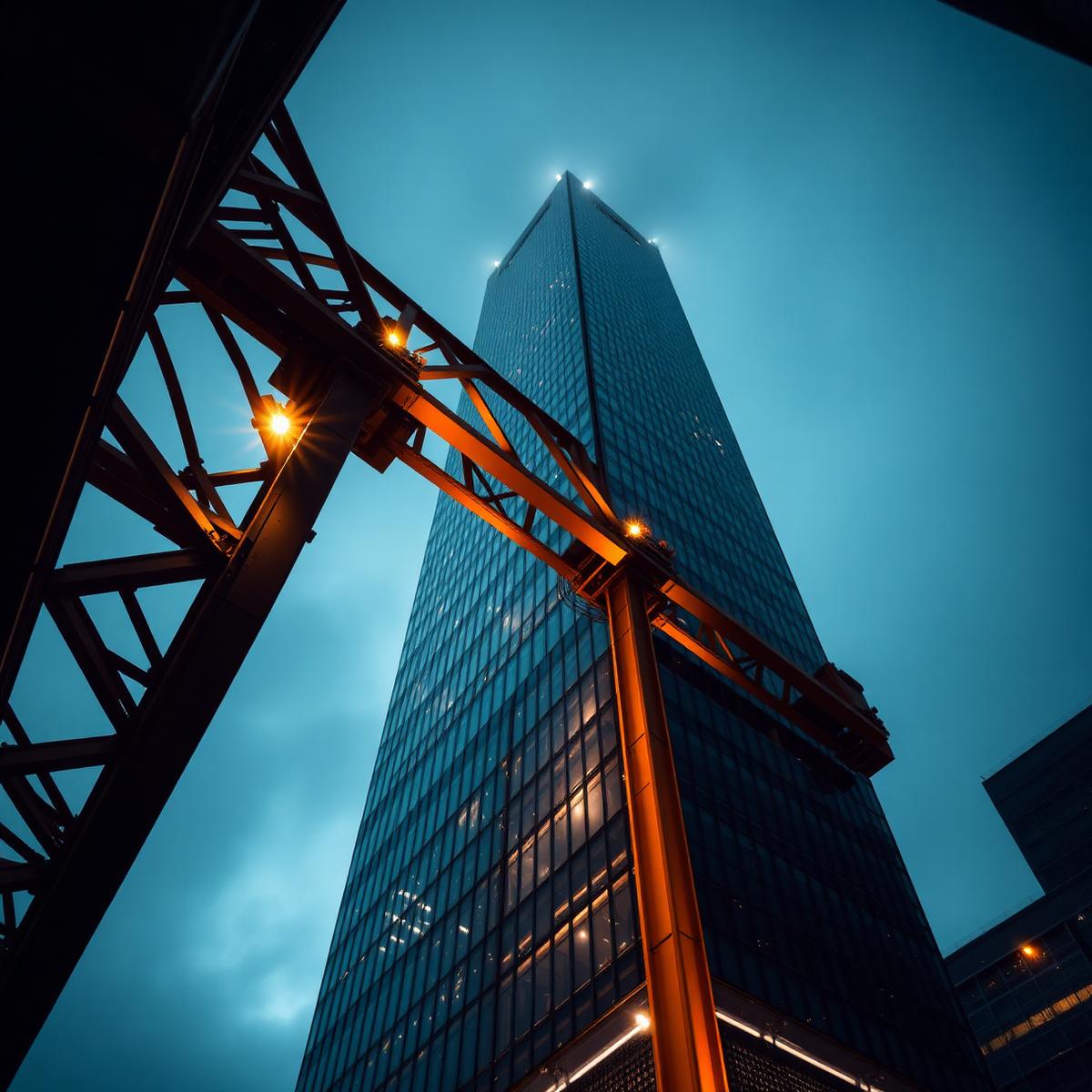 Manchester skyscraper meeting industrial steel beams